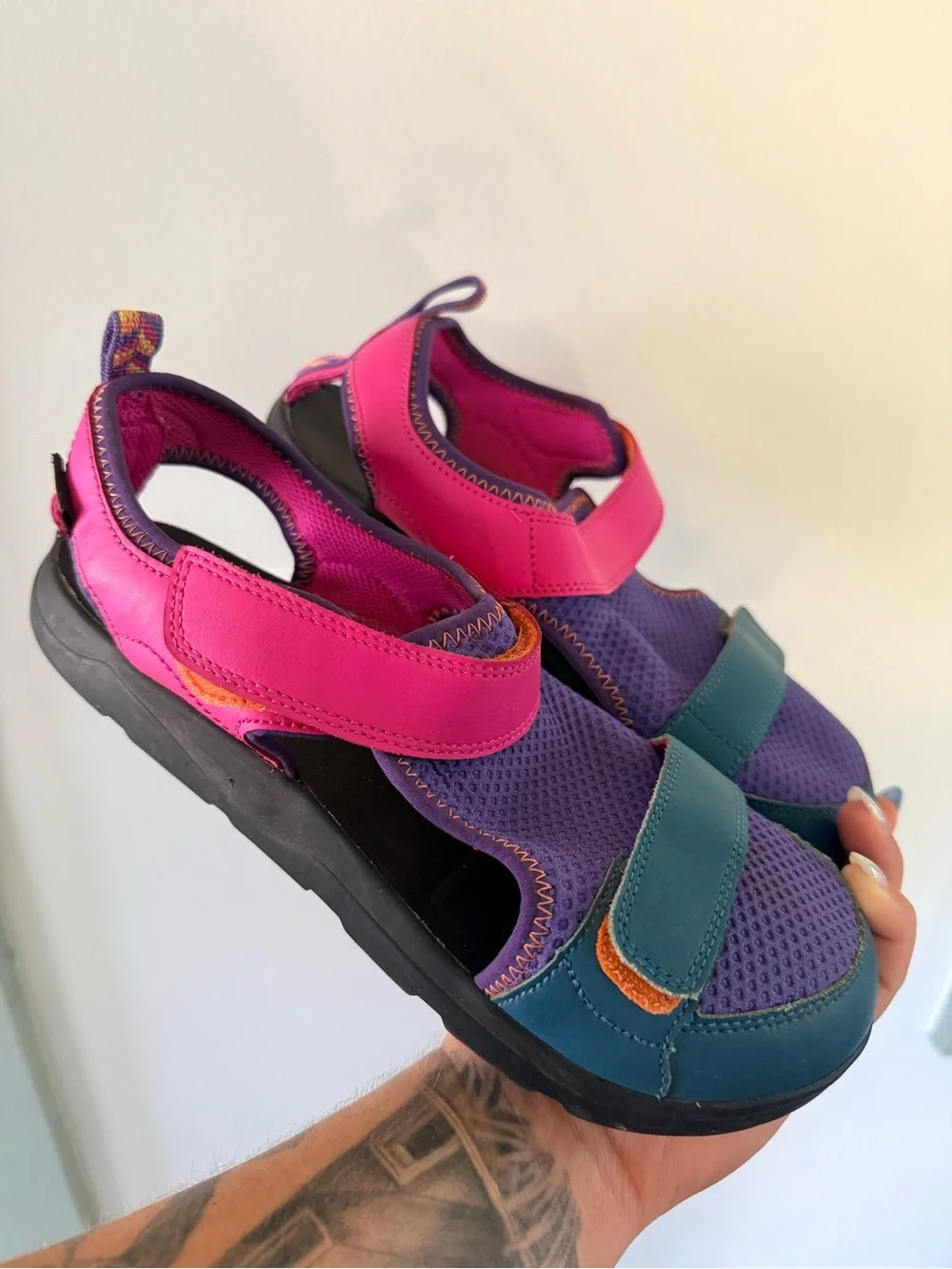 Teva Kids Purple, Pink & Teal Hook-and-Loop Sandals